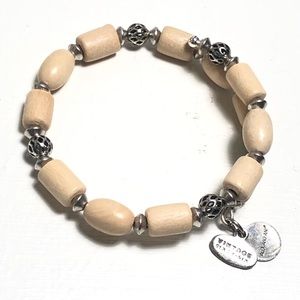 Alex and Ani Blond Wood Woodland Silver tone wrap